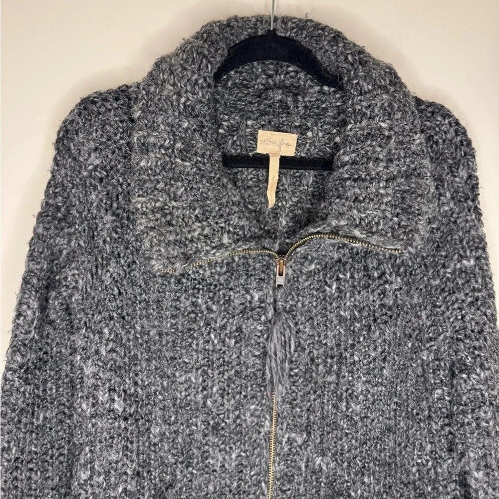 Aritzia Wilfred Free Chunky Gray Zip-Up Cardigan Size S - Picture 3 of 7